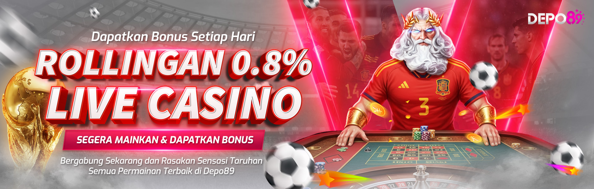 BONUS ROLLINGAN LIVE CASINO 0.8%
