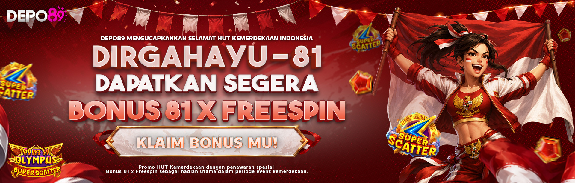 BONUS FREESPIN KEMERDEKAAN 2026 DEPO89